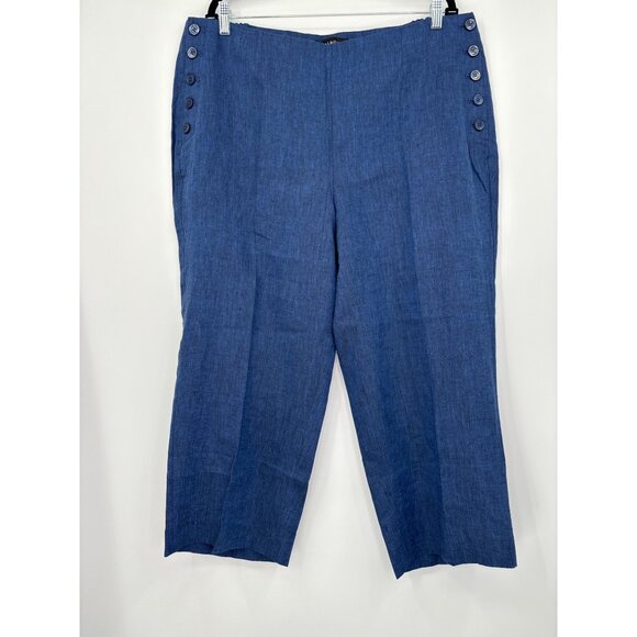 Talbots Chelsea Straight Leg Crop Pant Blue 18W - Picture 1 of 5